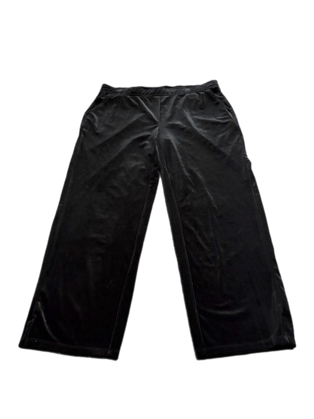 90s Vintage Caffé Marrakesh Velour Wide Leg Pants Trousers (Black) Size Large